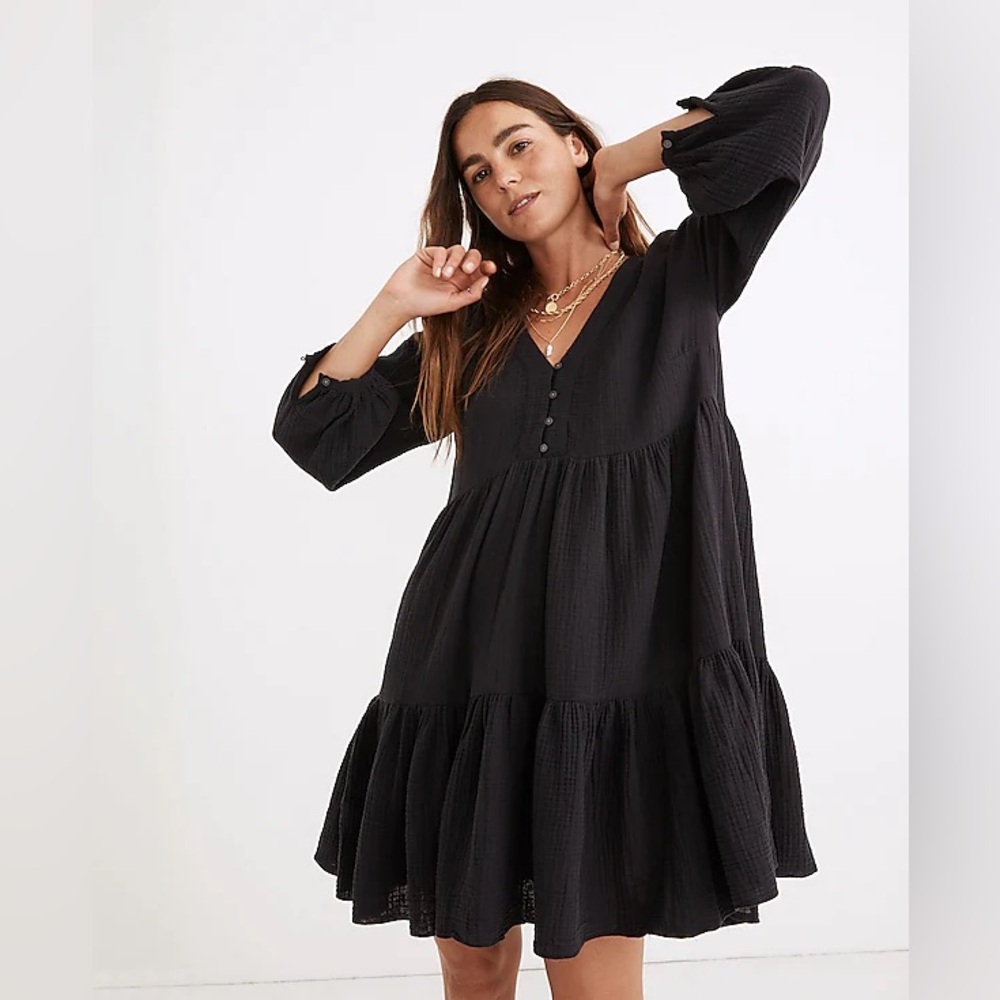 Madewell Lightspun Colette Mini Dress Night Vision Size 4